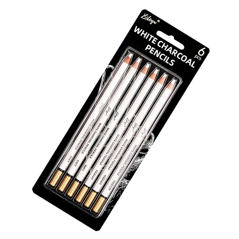 6pcs White Charcoal Pencils Sketch White Pencils Drawing Pencils Sketching Pencils, Size: 6.89 x 0.31 x 0.31
