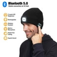 thumbnail image 6 of CENSGO Warm Fleece Lined Bluetooth LED Beanie, Mens Stocking Cap with Light and Speaker Mic Cordless Headphones, Christmas Hat Stuffers for Men Dad (Gray), 6 of 19