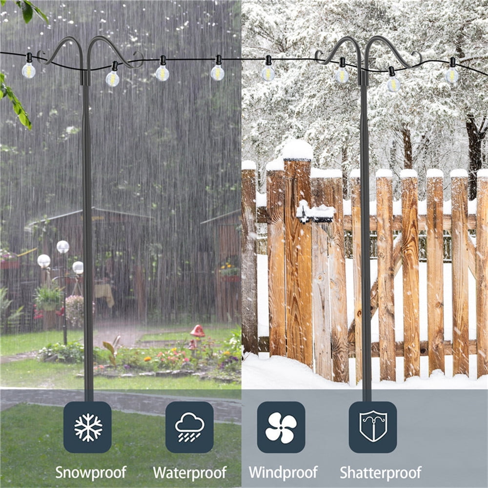 Set of 2 Holiday Styling String Light Pole Wedding Flower Basket Hanger Garden Stake Hook