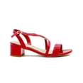 thumbnail image 4 of Sandalia Abierta Para Dama Tiras Charol Rojo Con Broche rojo 25.5, 4 of 7