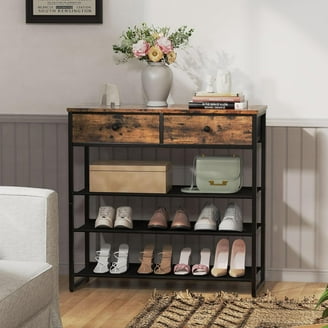 Furinno 3-Tier Foldable Shoe Rack, Pine Solid Wood, Espresso