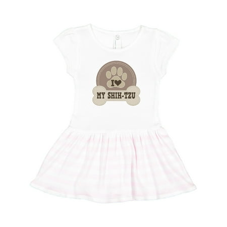 

Inktastic I Love My Shih Tzu Dog Gift Toddler Girl Dress