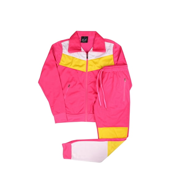 Ladies 2-Piece ColorBlock Fashioned Striped Jogger Running Tracksuit W/Drawstrings ( SEEN ON TV)