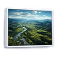 thumbnail image 2 of Designart "River Meandering Through Marshland II" Landscapes Floater Framed Wall Art Living Room, 2 of 7