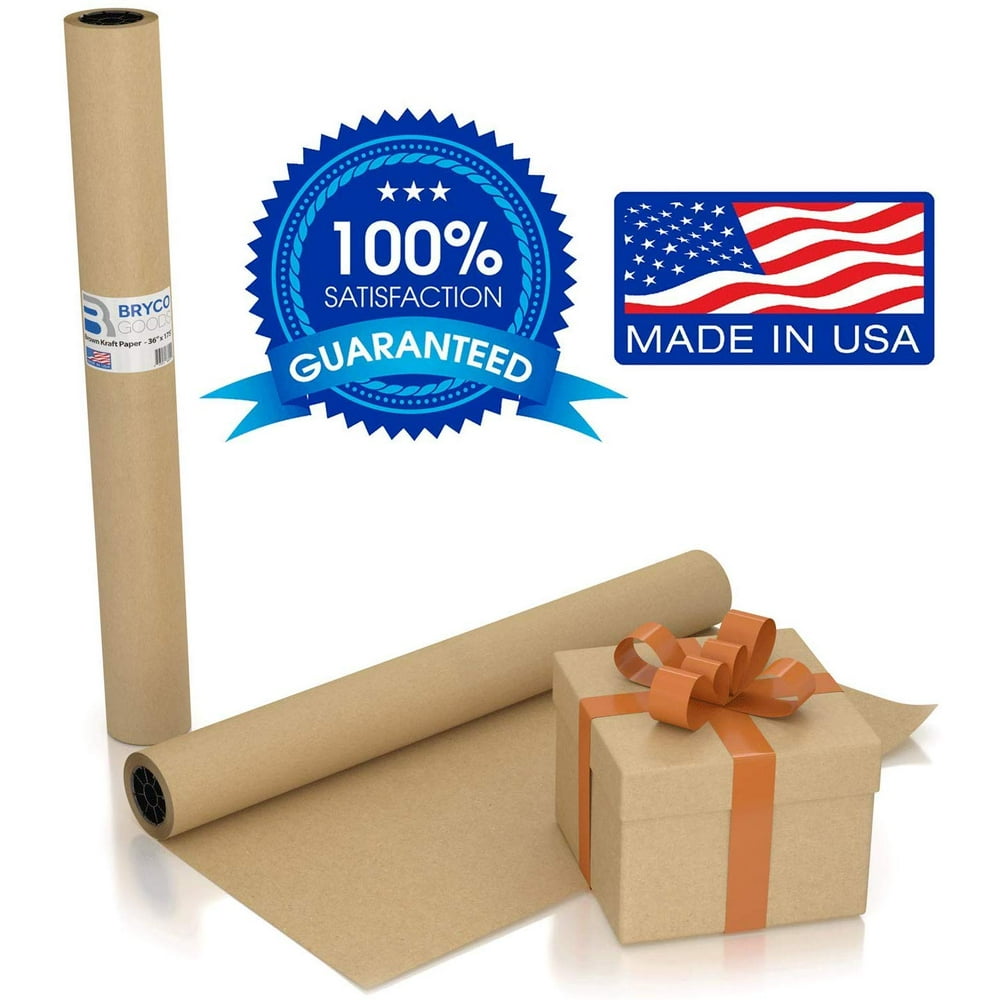 Large Brown Kraft Paper Roll 36" x 1200" (100 ft) Made in The USA