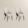 thumbnail image 3 of POVISON 2PCS Mordern High Back Dining Room Chairs, Black Faux Leather, Metal Legs, Density Sponge, 3 of 11