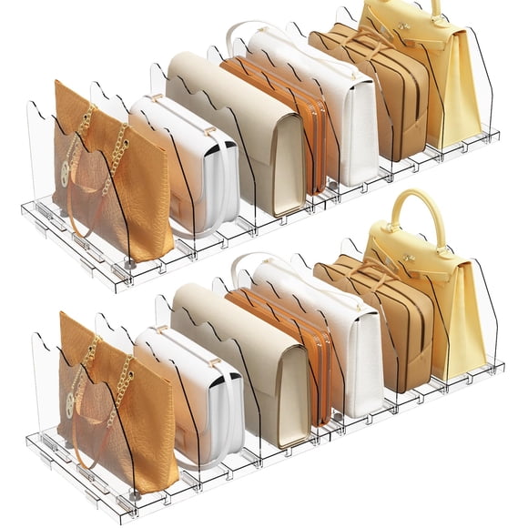 Organizador de monederos SPACEKEEPER, separador de estantes ajustable, paquete de 2