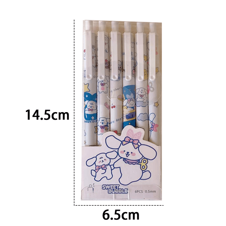 6Pcs Cute Cartoon Pink Flower Gel Pens Office School Student Supply  Stationery