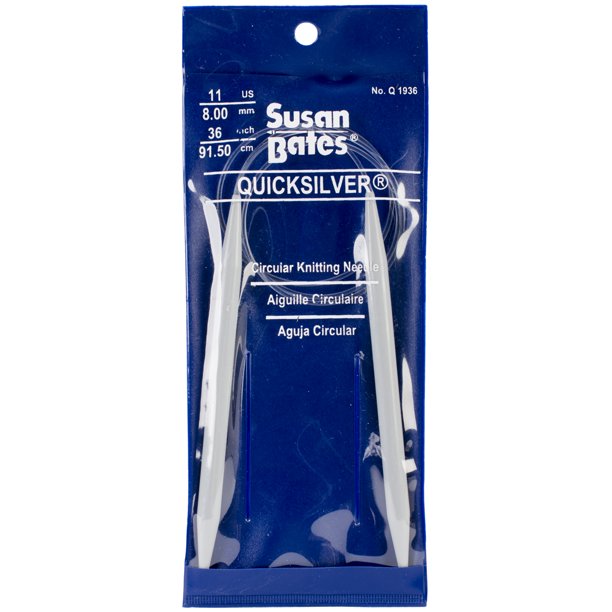 Susan Bates Quicksilver Circular Knitting Needles 36"Size 11/8mm