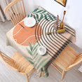 thumbnail image 2 of Orange Boho Geometric and Plant Pattern Square Tablecloth,Waterproof Square Table Cover,Wipeable Spillproof Washable Table Cover for Home Kitchen Party Decor 42"X42"(107x107cm), 2 of 6