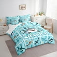 thumbnail image 2 of Erosebridal Funny Shark Bedding Sets Full Size , Ocean Animal Wildlife Comforter Sets with Sheets, Blue, Microfiber 7pcs, 2 of 5