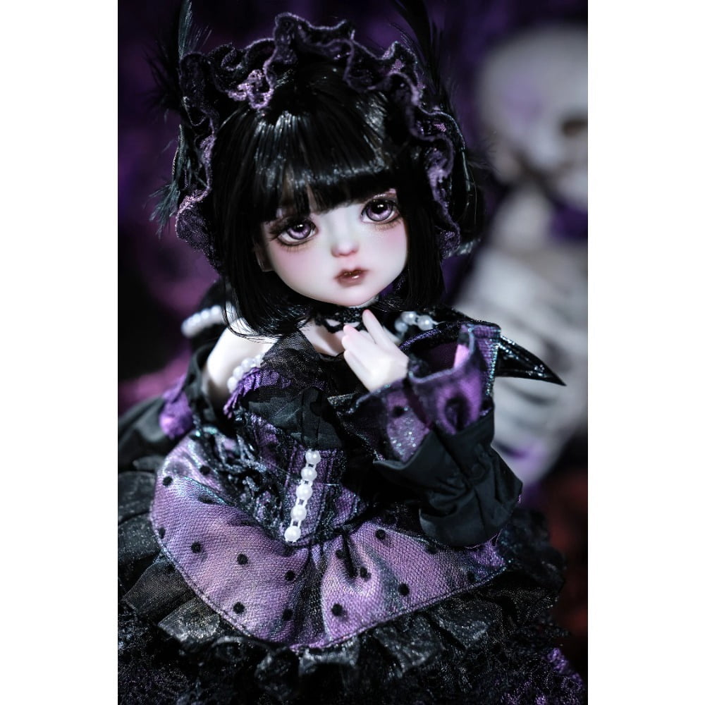 1/6 BJD Doll Edith Full Set Black & Purple Little Demon with Skull