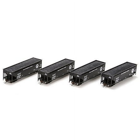 Athearn HO Scale 40' 3-Bay Offset Hopper/Load Baltimore & Ohio/B&O 4-Pack #1