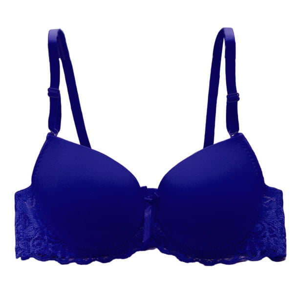 Lace Underwear Cup Bra Adjustable Big Breast Small Comfortable Underwire  Women Bra Women Push up Bra (Silver, 85)