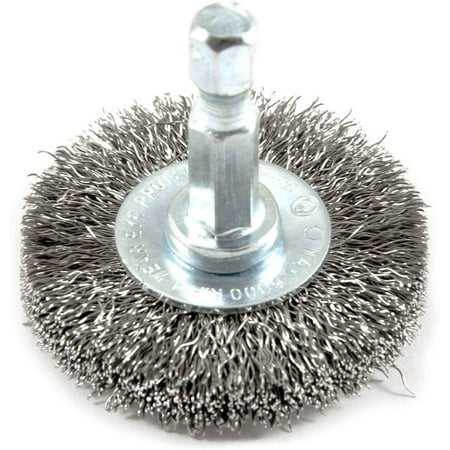 

Forney 72726 Wire Wheel Brush Fine Crimped with 1/4-Inch Hex Shank 1-1/2-Inch-by-.008-Inch