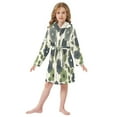 thumbnail image 6 of FORMRS Niños Bathrobe Unisex Hooded Robe Soft Plush Pajamas Sleepwear, Size 10-12T, Navy Flower, 6 of 7