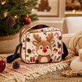 thumbnail image 6 of Christmas Quilted Crossbody Purse, Cute Embroidered Winter Character Shoulder Handbag with Adjustable Strap & Secure Zipper, Festive Casual Daily‑use Sling Bag Holiday Gift for Women and Girls, 6 of 7