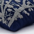 thumbnail image 2 of Navy Blue Throw Pillow Cover, Magnolia Flower Floral Theme Pillow Cover, 18x18 inch (45x45 cm) Throw Pillow Cover, Square Cotton Linen Pillow Cover Couch, Floral - Silver Magnolia, 2 of 3