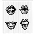 thumbnail image 3 of Ambesonne Kiss Shower Curtain, Monochrome Sketch Style, 69"Wx75"L, Charcoal Grey and White, 3 of 3