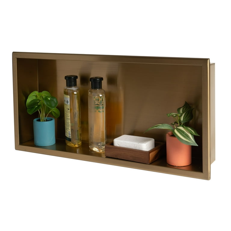 Shower shelf 1, 20cm » brushed gold