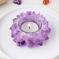 thumbnail image 2 of Nvzi 1 piece natural purple crystal cluster tooth flower stone candle holder decoration purple crystal raw stone DIY bar Christmas home decoration, 2 of 3