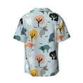 thumbnail image 4 of Goofa Elephant Tree Printed Men's Casual Short-sleeved Shirt,Lightweight Breathable Button-down,Summer Casual men's top,Versatile Fashion shirt-X-Large, 4 of 7