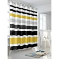 thumbnail image 3 of Shower Curtains for Bathroom-66"x72", Watercolor Classic Stripe Waterproof Bath Curtain Grommet Shower Curtain Set with Hooks, Grey Black Yellow Lines Washable Bath Accessories, 3 of 6