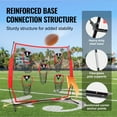 thumbnail image 4 of KFFKFF Filet d'Entraînement pour Quart de Dos 8 X 8 Pi, Filet d'Entraînement de Lancer de Football avec 5 Poches pour Cible, Livré avec Cadre à Nœud et Étui Portable, Améliore la Précision de Lancer QB, Rouge, 4 of 9