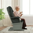 thumbnail image 5 of Canddidliike Wood Baby Glider and Ottoman Cushion Set with Padded Armrests for Nursing-Gray, Modern Padded Seat Reclining Chair, Home Theater Seating Office for Adults, 5 of 11