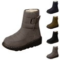 thumbnail image 6 of XIMIN Womens Mens Waterproof Thermal Fleece Lining Anti Skid Mid Calf Boots Fully Fur Lined Slip On Ankle Booties Waterproof Thickening Fuzzy Winter Snow Shoes, 6 of 7