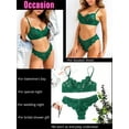thumbnail image 4 of popiv Sexy Lace Lingerie for Women,Two Piece Lace Lingerie Set,Underwire Bra and Panty Set Valentine, Dark Green，S-XL, 4 of 6