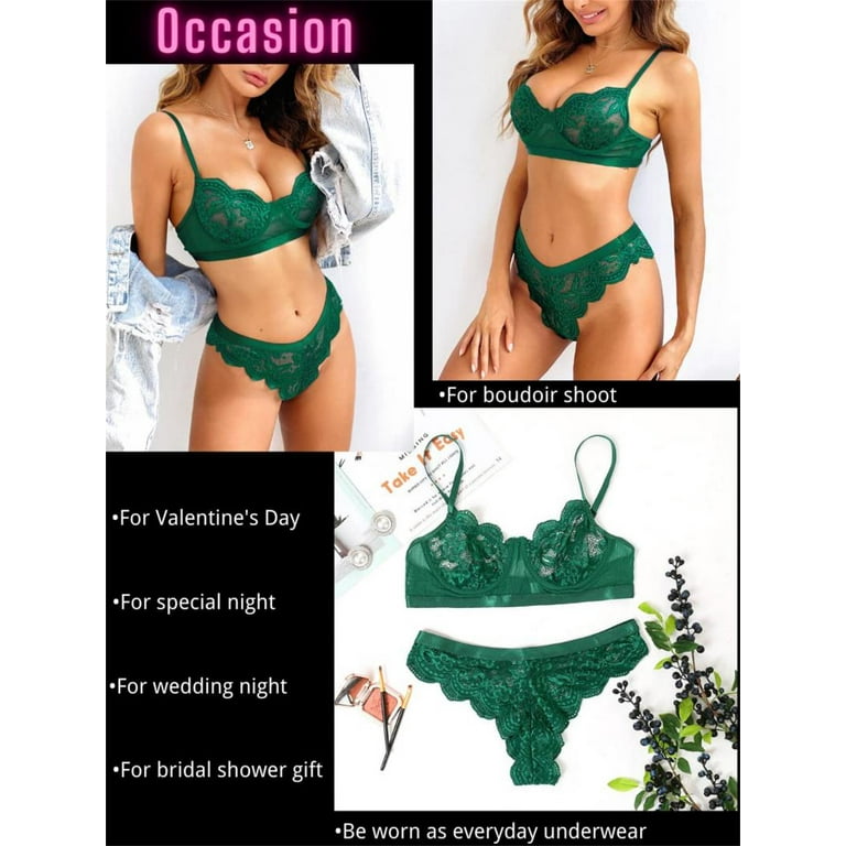 Buy BE FASHIONHOLIC Women Polyster Bra Panty Set Lingerie Set for Honeymoon  or Wedding Night Newly Married Couples First-Night Sexy Bra Panty  Collection for Women and Girls (28, Green) at