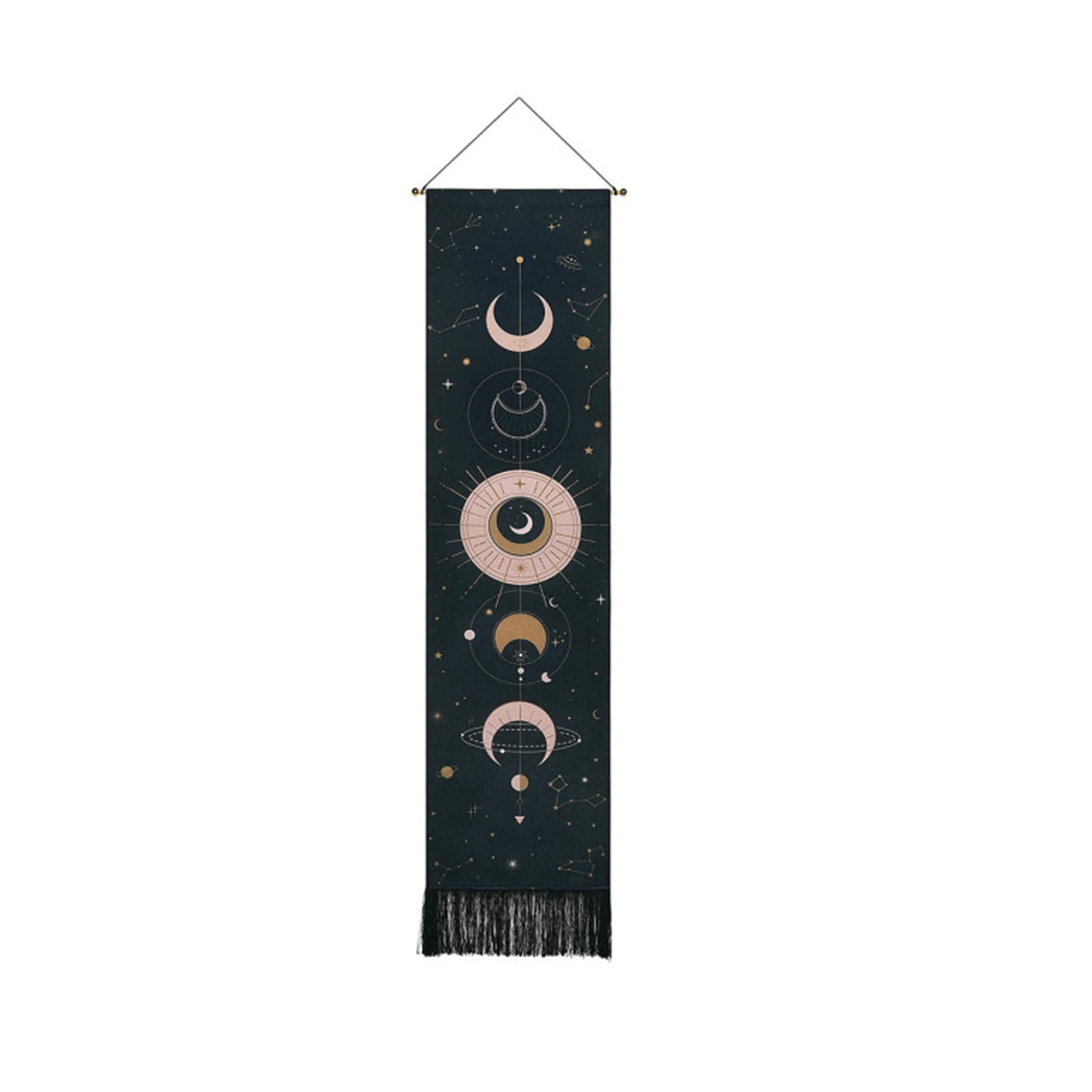 Eclipsed Moon with Circles in Red and Black Beaded Hanging Window Ornament Eclipsed Moon with Circles in Red and Black Beaded Hanging Window Ornament