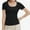 Black, variant on Women's Casual Short Sleeve Scoop Neck Summer Tops Ribbed Knit Slim Fit Tee Shirts
