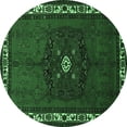 thumbnail image 1 of Ahgly Company Indoor Round Persian Emerald Green Traditional Area Rugs, 5' Round, 1 of 4