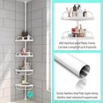 thumbnail image 5 of Shower Caddy Tension Pole with 4 ABS Baskets,Shower Storage Shelf with 56 to 125 Inch Adjustable Stainless Pole for Bathroom White, 5 of 7