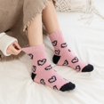 thumbnail image 3 of Womens Pink Heart Fuzzy Socks - Soft Fluffy Warm Crew Socks for Winter, Cozy Lounge Non-Slip Socks, One Size Fits Most,Size Free Size, 3 of 3