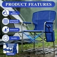 thumbnail image 4 of LIFERECORD Camping Chairs, Portable Outdoor Director’s Folding Chair with Side Table & Pocket  for Beach, Camping Sports 225LBS Capacity, Water Resistant, 4 of 10