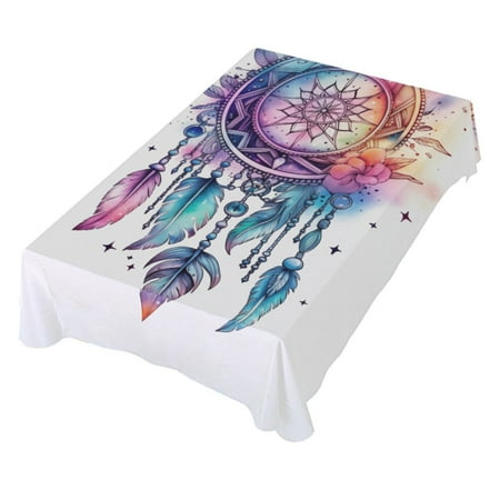 

JSTEL Dreamcatcher Boho Stars Table Cloth Square 60 x 60 Inch Tablecloth Anti Wrinkle Table Cover for Dining Kitchen Parties