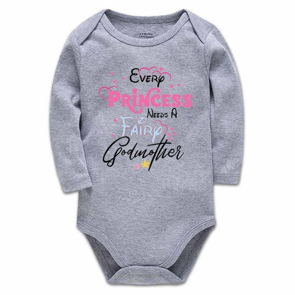 YCICIVDee Every Princess Needs & Fairy Godmother /Unisex Baby Bodysuit Funny Cute Infant Bodysuit Grey Long Sleeve