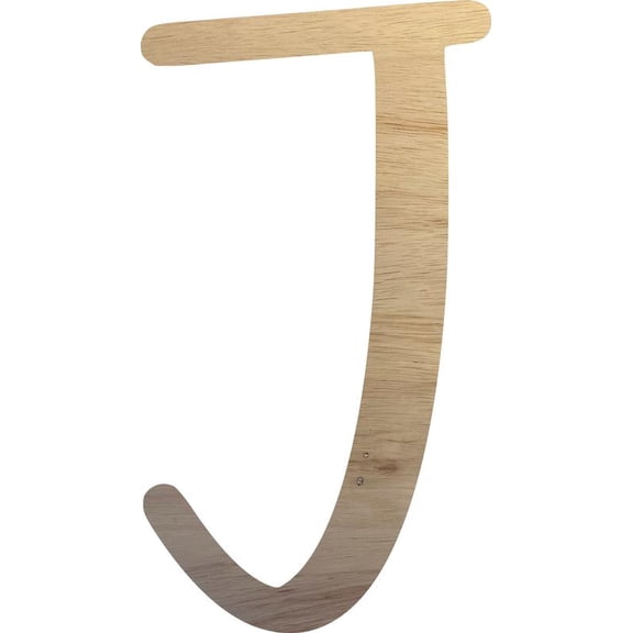 Blank Wooden Craft Letter J, Unfinished 22'' Tall Wood Alphabet Letter, Wall Hanging Hometown
