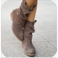 thumbnail image 2 of Women's Autumn and Winter Side Zipper Low Boots Low Heel Elegant Suede Round Toe Casual, 2 of 3
