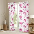 thumbnail image 3 of Homewish Pink Bow Blackout Curtains Set of 2 (52x84 Each) for Kids Girls, Kawaii Daisy Floral Window Curtains, Watercolor Bowknot Curtains and Drapes, Luxurious Bedroom Decor, 3 of 6