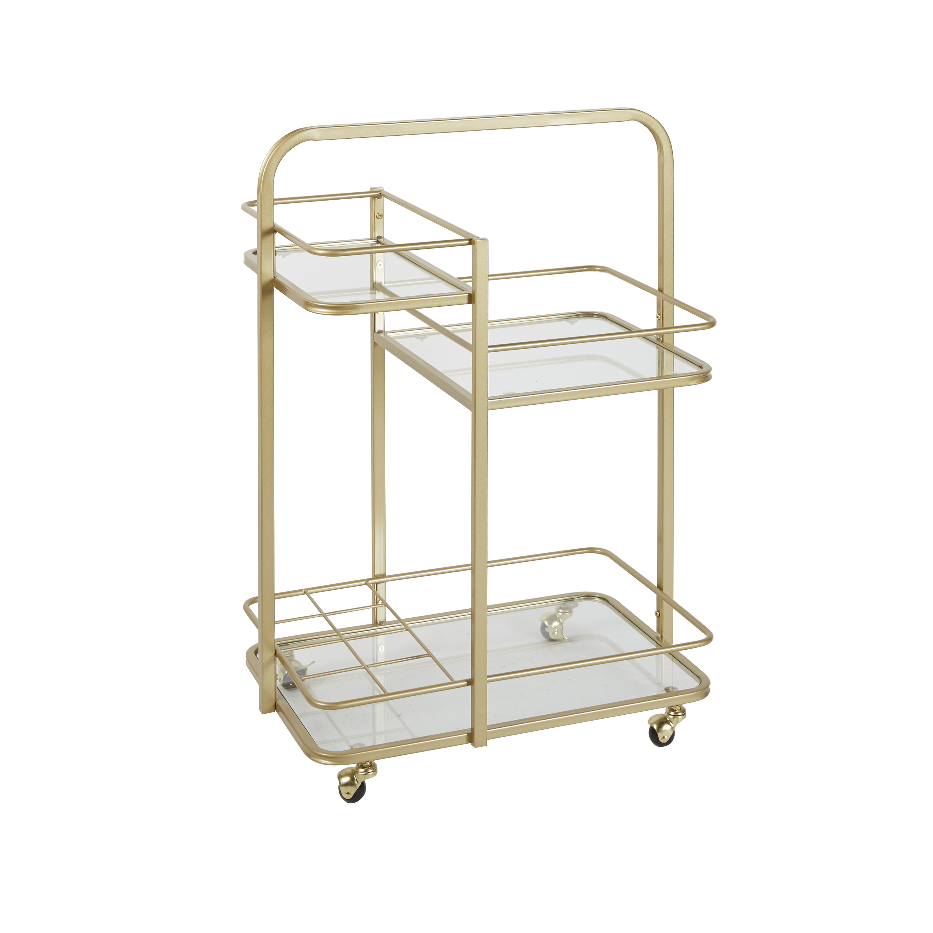 Adornments Gold Metal Serving Barcart with 3 Glass Shelves - image 5 of 6