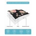 thumbnail image 4 of Quilt King Size Bedding Set, Peach Reversible Summer Quilt 3 Pieces, Spring Floral Green Leaf Botanical Pink Fruit Black Lightweight Bedspreads Coverlets with 2 Pillow Shams for All Seasons, 4 of 5
