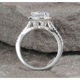 thumbnail image 5 of HeartsAndYou 1.4ct Round Cut Moissanite Engagement Ring for Women Halo Solitaire 18k White Gold Over Silver, 5 of 8