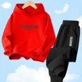 thumbnail image 3 of Conjunto de chándal de dos piezas para adolescentes de 2 a 13 años, sudadera con capucha y pantalones de chándal para primavera y otoño, ropa para niños, trajes deportivos, 3 of 5