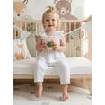 thumbnail image 5 of BemeyourBBs 2Pcs Toddler Baby Girl Summer Clothes Cotton Linen Outfits Fly Sleeve Ruffle Smocked Tank Tops Wide Legs Pants Set, 5 of 9