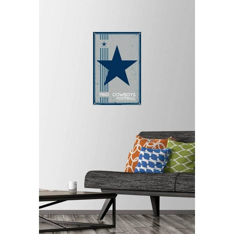 NFL Dallas Cowboys - Retro Logo 14 Wall Poster with Push Pins, 14.725 x  22.375