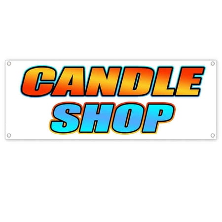 Candle Shop 13 oz Vinyl Banner With Metal Grommets